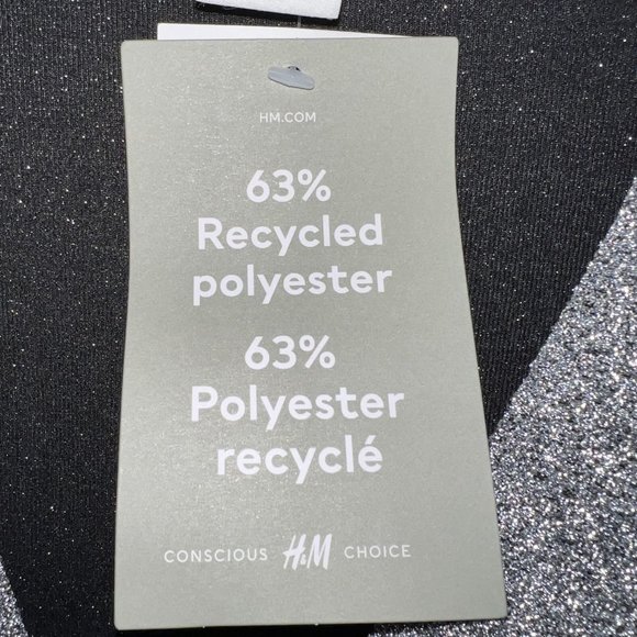 H&M Jersey Top Knot Detail Silver Long Sleeve Flash Reflective - See Video! NWT - Picture 4 of 10